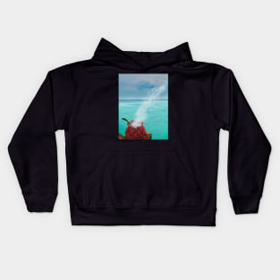 Steaming Vessel By The Ocean Kids Hoodie